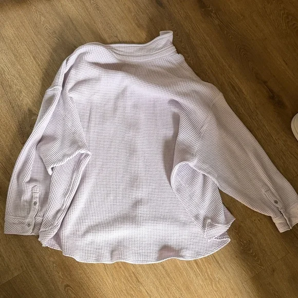 aerie Waffle Button-Down Shirt - Picture 3 of 3